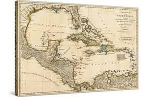 Complete Map of the West Indies, c.1776-Robert Sayer-Stretched Canvas