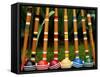 Complete Set of Croquet Mallets and Balls on Grass-Robert Hale-Framed Stretched Canvas