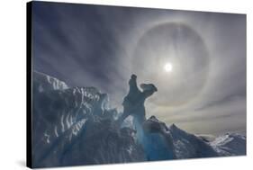 Complete Sun Halo and Glacial Iceberg Detail at Cuverville Island, Antarctica, Polar Regions-Michael Nolan-Stretched Canvas