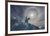 Complete Sun Halo and Glacial Iceberg Detail at Cuverville Island, Antarctica, Polar Regions-Michael Nolan-Framed Photographic Print