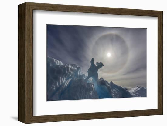 Complete Sun Halo and Glacial Iceberg Detail at Cuverville Island, Antarctica, Polar Regions-Michael Nolan-Framed Photographic Print