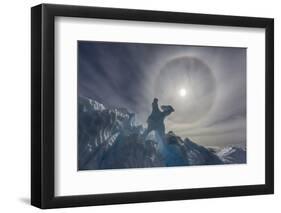 Complete Sun Halo and Glacial Iceberg Detail at Cuverville Island, Antarctica, Polar Regions-Michael Nolan-Framed Photographic Print