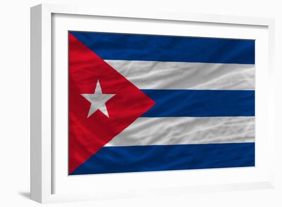 Complete Waved National Flag Of Cuba For Background-vepar5-Framed Art Print