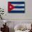 Complete Waved National Flag Of Cuba For Background-vepar5-Framed Stretched Canvas displayed on a wall