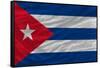 Complete Waved National Flag Of Cuba For Background-vepar5-Framed Stretched Canvas