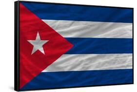 Complete Waved National Flag Of Cuba For Background-vepar5-Framed Stretched Canvas