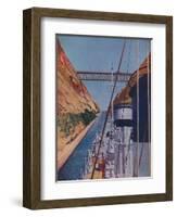 'Completed in 1893, the Corinth Canal', 1937-Unknown-Framed Giclee Print