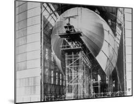 Completed Iron Framework of Zeppelin Being Covered with Cotton Cloth at Fabrication Plant-null-Mounted Photographic Print