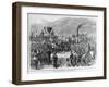 Completion of the Pacific Railroad - Meeting of Locomotives of the Union and Central Pacific Lines:-null-Framed Giclee Print