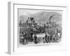 Completion of the Pacific Railroad - Meeting of Locomotives of the Union and Central Pacific Lines:-null-Framed Giclee Print