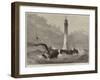 Completion of the Wolf-Rock Lighthouse, Putting the Keepers on the Rock-null-Framed Giclee Print