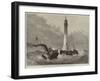 Completion of the Wolf-Rock Lighthouse, Putting the Keepers on the Rock-null-Framed Giclee Print