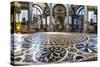 Complicated tile floor Santa Maria della Salute Church, Venice, Italy. Competed in 1681-William Perry-Stretched Canvas
