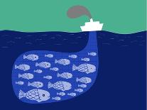 Shoal of Fish in the Boat Fishnet-Complot-Art Print