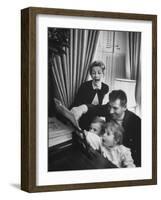 Composer/Conductor Leonard Bernstein with Wife, Felicia Montealegre, Children, Alexander and Jamie-Alfred Eisenstaedt-Framed Premium Photographic Print