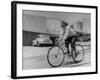 Composer Eden Ahbez Enjoying a Bike Ride-Peter Stackpole-Framed Premium Photographic Print