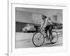 Composer Eden Ahbez Enjoying a Bike Ride-Peter Stackpole-Framed Premium Photographic Print