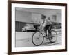 Composer Eden Ahbez Enjoying a Bike Ride-Peter Stackpole-Framed Premium Photographic Print