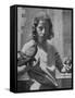 Composer Eden Ahbez Holding Bird in Each Hand-Peter Stackpole-Framed Stretched Canvas
