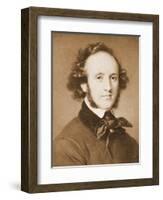 Composer Felix Mendelssohn in Suit-null-Framed Giclee Print