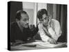 Composer Marc Blitzstein with Conductor/Composer Leonard Bernstein Studying Score of Blitzstein-W^ Eugene Smith-Stretched Canvas