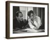 Composer Marc Blitzstein with Conductor/Composer Leonard Bernstein Studying Score of Blitzstein-W^ Eugene Smith-Framed Premium Photographic Print