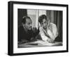 Composer Marc Blitzstein with Conductor/Composer Leonard Bernstein Studying Score of Blitzstein-W^ Eugene Smith-Framed Premium Photographic Print