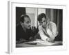 Composer Marc Blitzstein with Conductor/Composer Leonard Bernstein Studying Score of Blitzstein-W^ Eugene Smith-Framed Premium Photographic Print