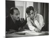 Composer Marc Blitzstein with Conductor/Composer Leonard Bernstein Studying Score of Blitzstein-W^ Eugene Smith-Mounted Premium Photographic Print