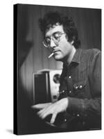 Composer Randy Newman Working at Piano, Smoking Cigarette-Bill Eppridge-Stretched Canvas