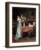 Composing a Bouquet, 1880s-Mihaly Munkacsy-Framed Giclee Print