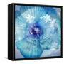 Composing of a Flower in Blue Tones with White Flowering Branch-Alaya Gadeh-Framed Stretched Canvas