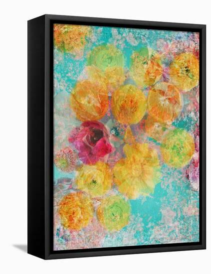 Composing of Blossoms and Slices of Orange, Abstract-Alaya Gadeh-Framed Stretched Canvas