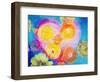 Composing of Blossoms and Slices of Orange Infront of Painted Heart-Alaya Gadeh-Framed Photographic Print