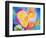 Composing of Blossoms and Slices of Orange Infront of Painted Heart-Alaya Gadeh-Framed Photographic Print