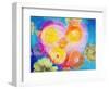 Composing of Blossoms and Slices of Orange Infront of Painted Heart-Alaya Gadeh-Framed Photographic Print