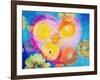 Composing of Blossoms and Slices of Orange Infront of Painted Heart-Alaya Gadeh-Framed Photographic Print