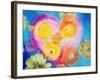 Composing of Blossoms and Slices of Orange Infront of Painted Heart-Alaya Gadeh-Framed Photographic Print