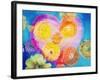 Composing of Blossoms and Slices of Orange Infront of Painted Heart-Alaya Gadeh-Framed Photographic Print