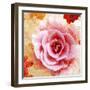 Composing of Blossoms with Floral Pattern-Alaya Gadeh-Framed Photographic Print