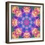 Composing of Bright Coloured Flowers in Symmetrical Arrangement, Mandala-Alaya Gadeh-Framed Photographic Print