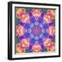 Composing of Bright Coloured Flowers in Symmetrical Arrangement, Mandala-Alaya Gadeh-Framed Photographic Print