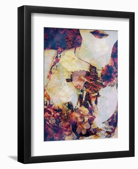 Composing, Portrait of a Woman with Red Flowers, Detail-Alaya Gadeh-Framed Premium Photographic Print