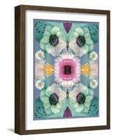 Composing, Symmetrical Arrangement of Flowers in Pastel Shades-Alaya Gadeh-Framed Photographic Print