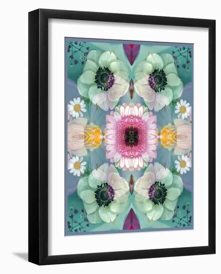 Composing, Symmetrical Arrangement of Flowers in Pastel Shades-Alaya Gadeh-Framed Photographic Print