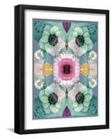 Composing, Symmetrical Arrangement of Flowers in Pastel Shades-Alaya Gadeh-Framed Photographic Print