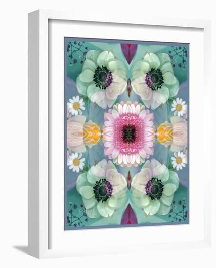 Composing, Symmetrical Arrangement of Flowers in Pastel Shades-Alaya Gadeh-Framed Photographic Print