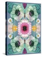 Composing, Symmetrical Arrangement of Flowers in Pastel Shades-Alaya Gadeh-Stretched Canvas