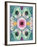 Composing, Symmetrical Arrangement of Flowers in Pastel Shades-Alaya Gadeh-Framed Photographic Print