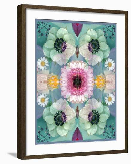 Composing, Symmetrical Arrangement of Flowers in Pastel Shades-Alaya Gadeh-Framed Photographic Print